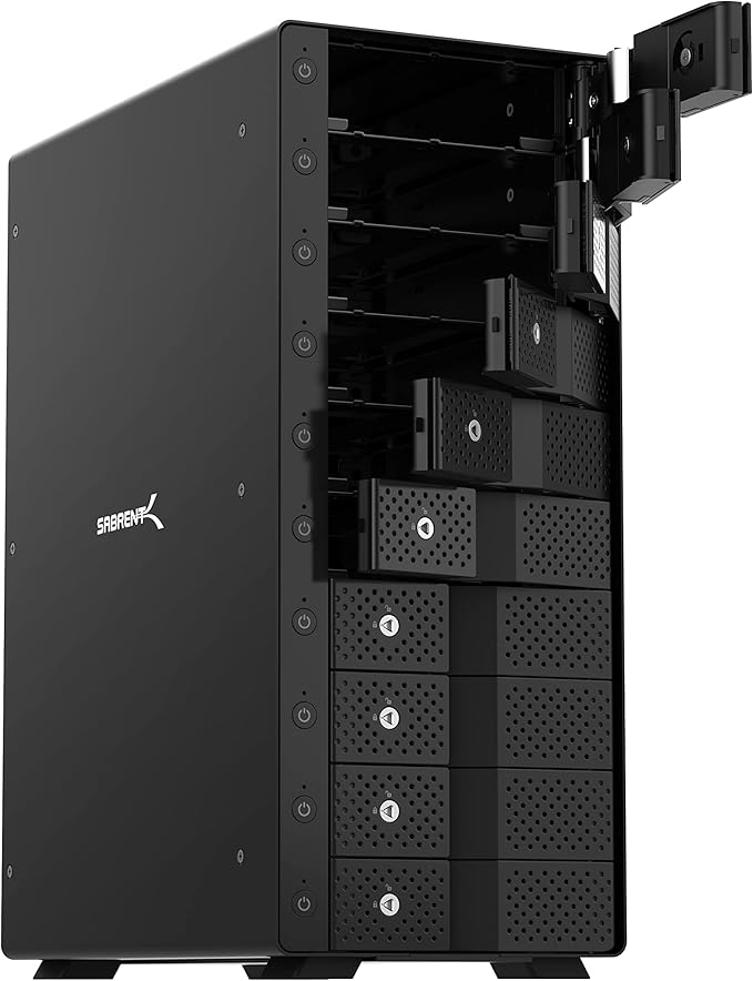 SABRENT 10-Bay USB 3.2 Gen 2 SATA Docking Station for 3.5” HDD/SSD 10 Gbps USB-C DAS Tray-Less Hot-Swap Aluminum Enclosure Dual Cooling Fans Individual Power Switches No RAID (DS-UCTB)