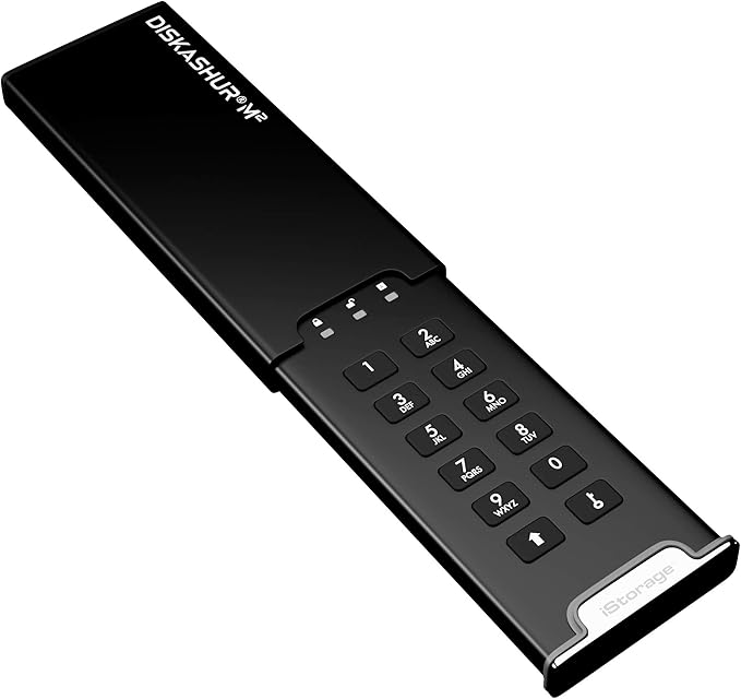 iStorage diskAshur M2 240GB | PIN authenticated Hardware encrypted USB 3.2 Portable SSD | Ultra-Fast | FIPS Compliant | Rugged &amp Portable