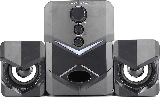 Multimedia Desktop Wired Subwoofer Speaker for Home Computer - Wide Compatibility Bass Enjoyment 2.1 Stereo Knob Adjustment