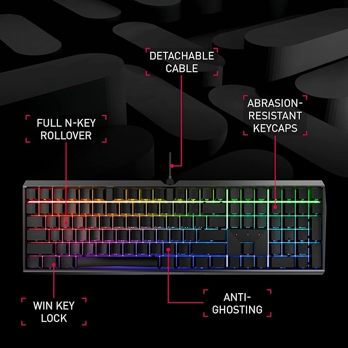 Cherry MX 3.0S Wired Mechanical Gaming Keyboard Front Lettering Keycaps Robust Aluminum Housing RGB-Lighting Full Key Rollover MX Silent RED Switches Black