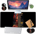 Large Mouse Pad with Mouse Wrist Rest 31.5x11.8 in Extended Mouse Mat with Ergonomic Memory Foam Wrist Rest for Work &amp Gaming Writing Pad African American Women Black Girl Office Desk Pad 2