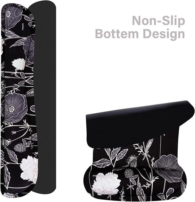 MOSISO Keyboard Mouse Pad Set Large Gaming Mouse Pad&ampKeyboard Wrist Rest&ampMouse Wrist Rest&ampCoaster Ergonomic Non-Slip Retro Flower Floral Mousepad with Raised Memory Foam for Home Office