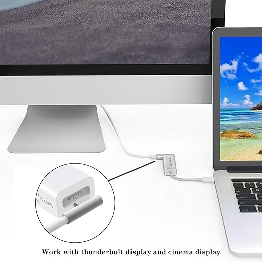 Mag-Safe to USB C Adapter 3-in-1 Mag-Safe 1 &amp 2 Adapter &amp USB C PD &amp QC USB (Charing Only) for iPhone 15 Series M1/M2 MacBook MacBook Air and More USB-C Devices