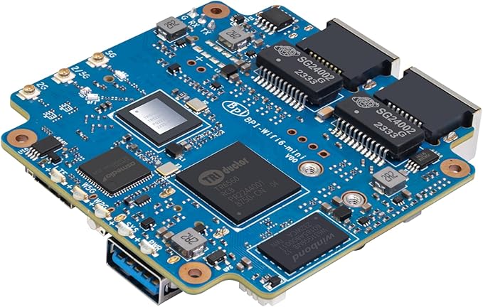 WayPonDEV Banana Pi BPI-WiFi 6 Router OpenWRT Board Dual Band Wireless Internet Router 802.11ax ac WiFi 6 Gigabit VPN Router with 5GE Phy and RGMII Support WPAWPA2WPA3 (Wifi6 Mini SET2)