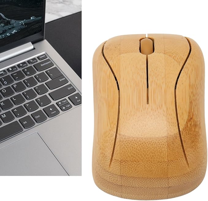 for XP Mouse Creative Bamboo Wooden 2.4G Cordless Mouse Low Noise Computer Mouse with USB Receiver for Notebook PC Laptop Computer Support OTG Function