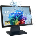 ANGEL POS Commercial Grade 17.3 Inch 1920 x 1080 FHD Touchscreen POS Monitor 10 Points Touch HDMI VGA Waterproof Dustproof Screen Indusitrial Office Retail Gym Warehouse