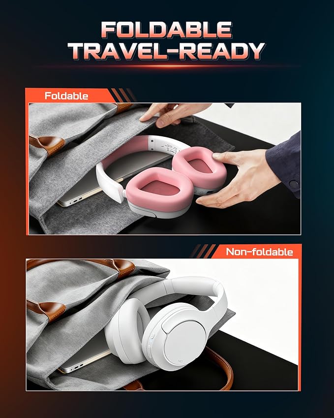 NUBWO Wireless Gaming Headset for PS5 PC PS4 - Dual 2.4G &amp Bluetooth Simultaneous Gaming Headphones EQ Sound Modes Noise-Canceling Mic 80-Hour Battery Comfortable Foldable &amp Travel Desig