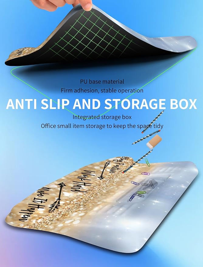 Ergonomic Wave Wrist Rest with Keyboard Stand Cushioned Palm Rest Comfortable Integrated Memory Foam for Natural Typing and Relieve Wrist Pain Stay Positive