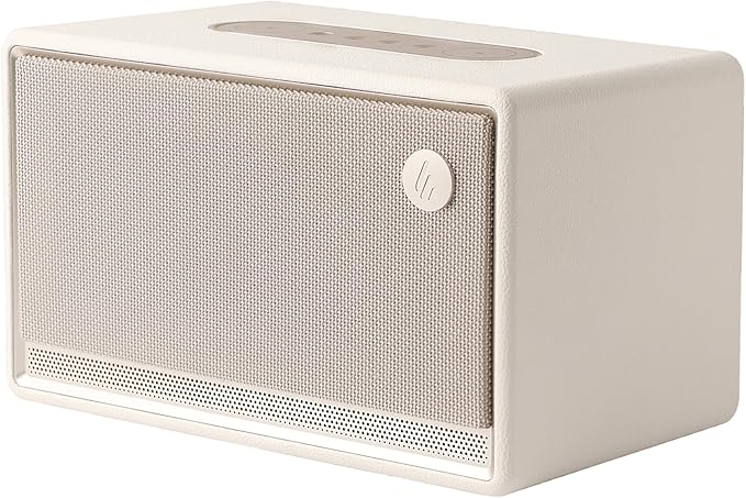 Edifier ES300 Tabletop Wireless Speaker Hi-Res Audio Bluetooth 5.3 &amp 12H Long Playtime Crystal Clear Sound Multiple Connectivity for Home Office Outdoor Desktop (Ivory)