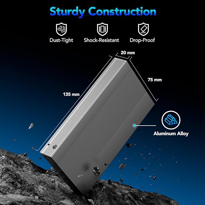 7.68TB U.2 Portable External Solid State DriveUSB 3.2x1 Up to 1070MB/sReliable Storage Compatible with Windows MacTablet Labtop