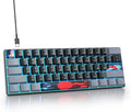 60% Mechanical Keyboard Grey and Black Compact 60 Percent Gaming Keyboard RGB Backlit 61 Keys Mini Keyboard USB Wired Office Keyboard for Windows Mac Laptop PC (61 Dark/Red Switches)