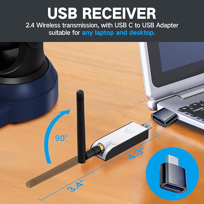 Gsou Wireless Webcam1080P HD Video Calling and Streaming CameraPlug and PlayAdjustable Field of Angle Computer Camera for PC/Mac/Laptop/MacBookWorks with ZoomMeetsSkypeTeams(with Tripod Stand)