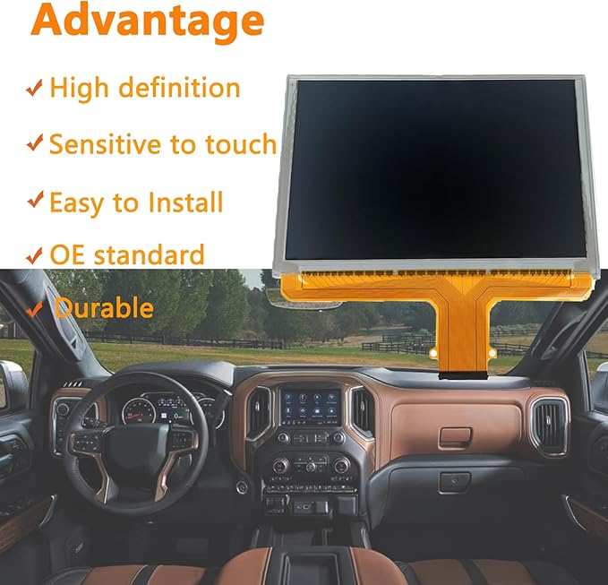 DJ080PA-01A 8 55 Pin Touch Screen Radio Digitizer LCD Monitor Navigation for Chevy Silverado Tahoe Colorado Suburban for GMC Sierra Yukon Canyon Terrian 2015-2018 Mylink TouchScreen Radio