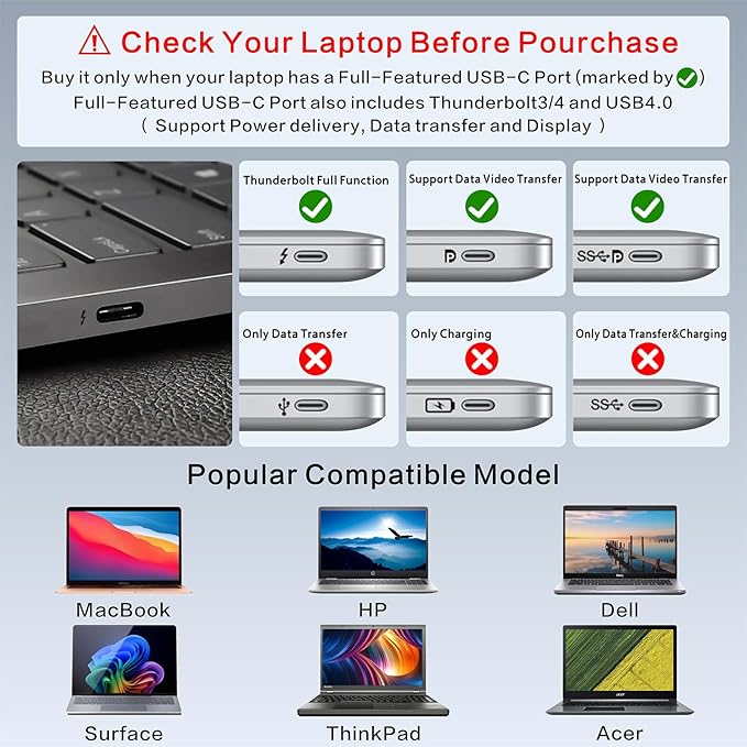 Adjustable Laptop Stand for Desk with Docking Station 9-in-1 Aluminum Laptop Riser with USB Hub 360° Swivel Dual Display 4K60Hz HDMI 3 USB3.0 100W PD Charging for MacBook Pro Air/Dell/HP 7-15.6