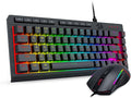 Redragon Wired Gaming Keyboard and Mouse Combo RGB Backlit 60% Mini Macro Membrane Keyboard with Anti-Ghosting &amp Multimedia Keys + 8000 DPI Programmable Optical Mice for PC Laptop