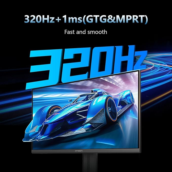INNOCN 27 Gaming Monitor 2K QHD 2560 x 1440P 240Hz 320Hz 1ms IPS PC Computer Display HDMI 2.1 DP 1.4 HDR 400 Eyes Care Height/Pivot Adjustable VESA Mountable 27G2T