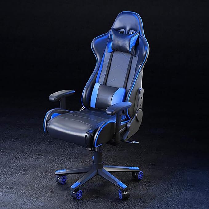 Office Chair Gaming Chair Computer Chair PU Leather Gaming ChairHigh Back Gamer Chair Racing Style Game Chair with Lumbar Pillow HeadrestE-Sports Swivel Chair Recliner Ergonomic Office Cha