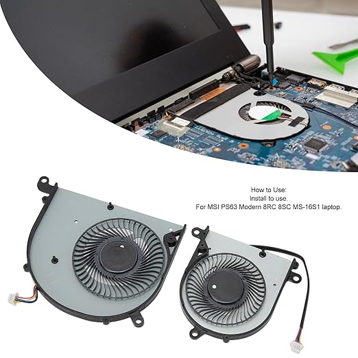 Laptop Cooling Fan Aluminum Alloy Laptop Cooling Fan for PS63 Modern 8RC 8SC MS‑16S1