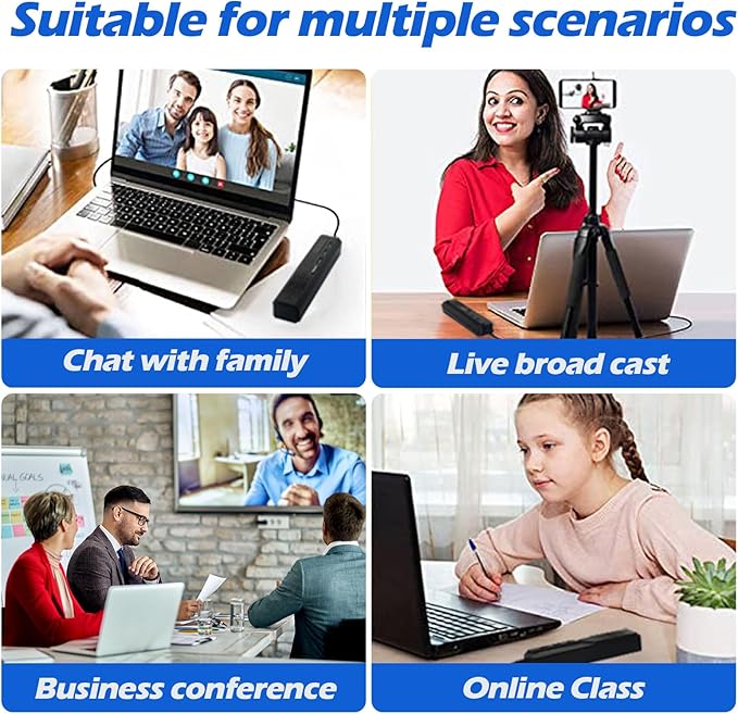 3 in 1 USB Computer Speaker with Microphone PC Laptop Desktop Conference Speaker with Mic for Smart Home Office and Online Study360 Degree Enhanced