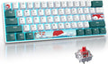 surmen Wireless Keyboard 60% Gaming Keyboard 60 Percent Hot Swappable RGB Mini Bluetooth BT5.0/USB-C Mechanical Keyboard with Software for Windows Mac Laptop (Gateron Red Green 61)