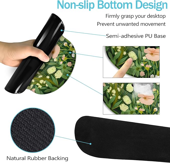 Blusabaca Black Cat Mouse Pad Desk Mat Large Gaming Mouse Pad with Wrist Rest Keyboard Pad Wrist Rest Cup Coaster Work Home Desk Accessories