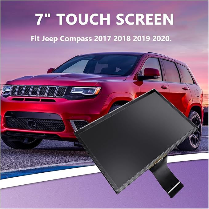 New Replacement 7 LCD Display Fit for Jeep Compass 2017-2020 TDO-WXGA0700K00033-V2 TDO-WXGA0700K00057-V1 LMB-K00057BL (7 Jeep LCD)