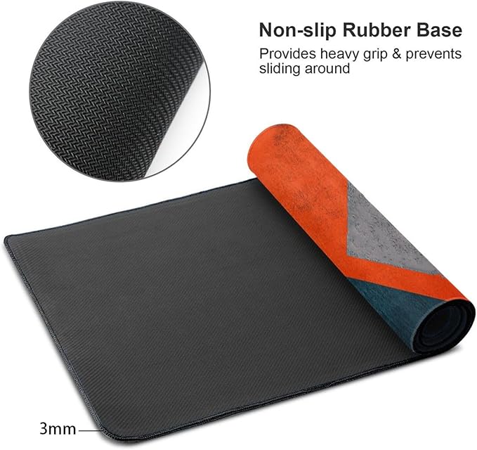 Modern Art Extended Mouse Pad 48 x 24 Abstract Design Desk Mat Non-Slip Rubber Base Large Surface for Gaming and Office Durable Waterproof Vibrant Geometric Colors