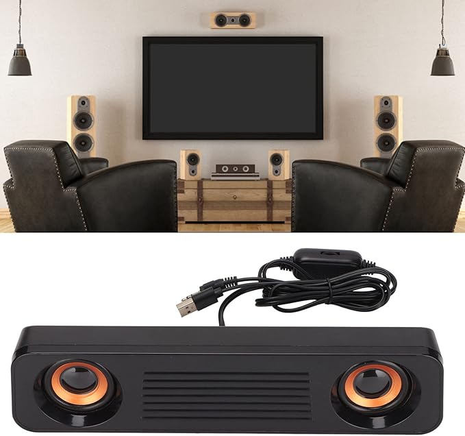 Computers Wired Speakers Desktops USB Powered Stereo Speaker System 3. Mm Auxiliary Multimedia Speakers for TV