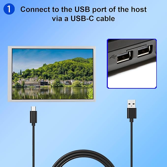VSDISPLAY 8 Inch 1280x800 IPS LCD Monitor Portable Small Display Supports Theme Edit for PC Case CPU GPU RAM Data Monitoring Secondary ScreenWhite