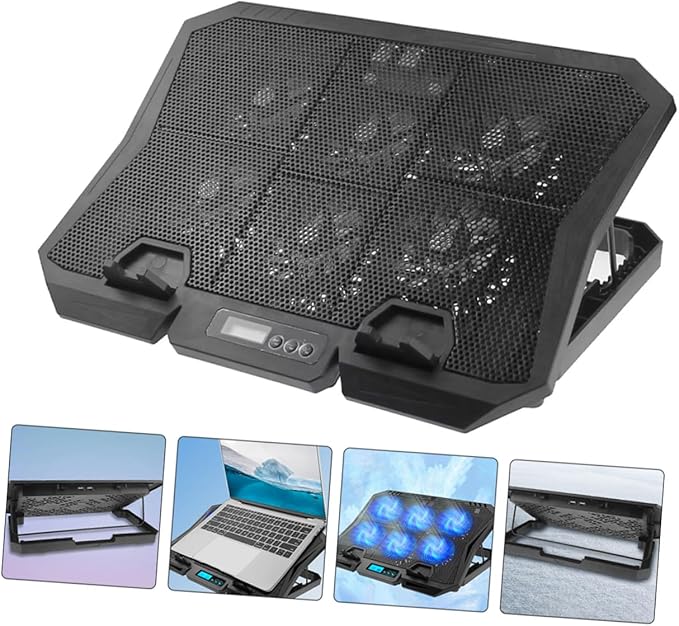 Veemoon Laptop Cooling Pad with Variable Speed Airflow 15.6-inch Quiet Laptop Cooler Stand for PC Notebook Cooling and Ventilation Suitable for Gaming and Office Use