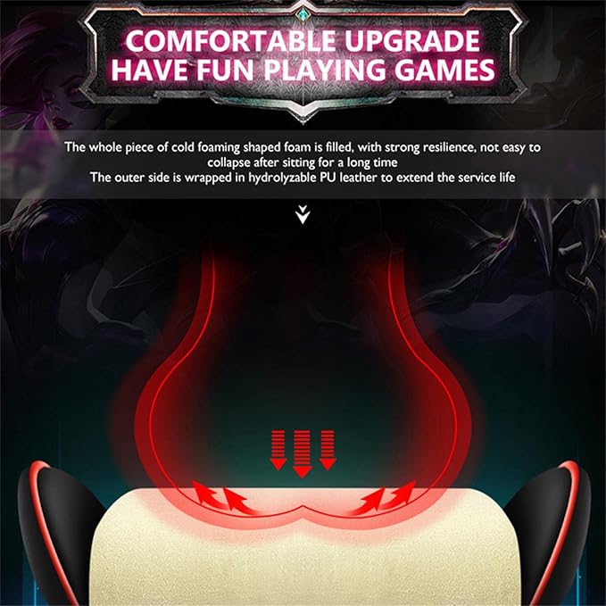Gaming Chair Massage with Footrest RGB Gaming Chair with Speakers Video Game Chair with Headrest and Lumbar Support Backrest Adjustable Reclining Gamer Chair