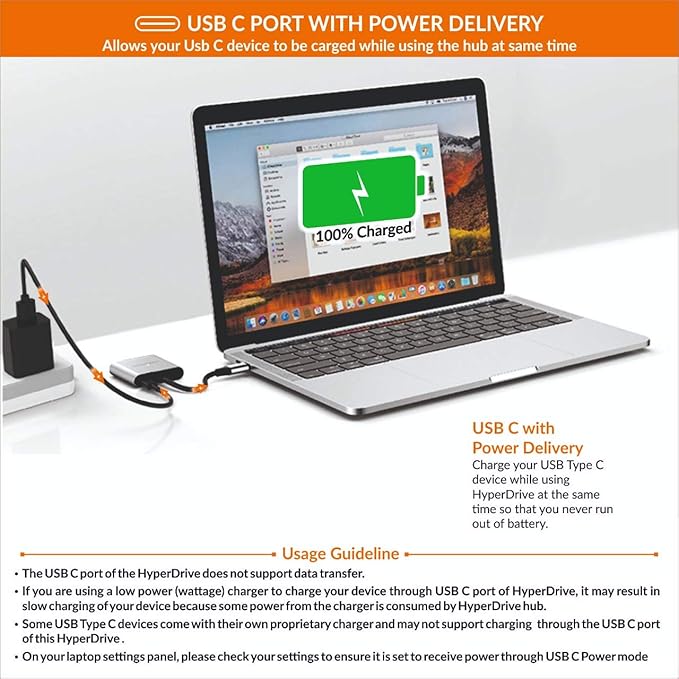 HyperDrive 4K HDMI 3-in-1 USB-C Hub for MacBook Chromebook - Silver