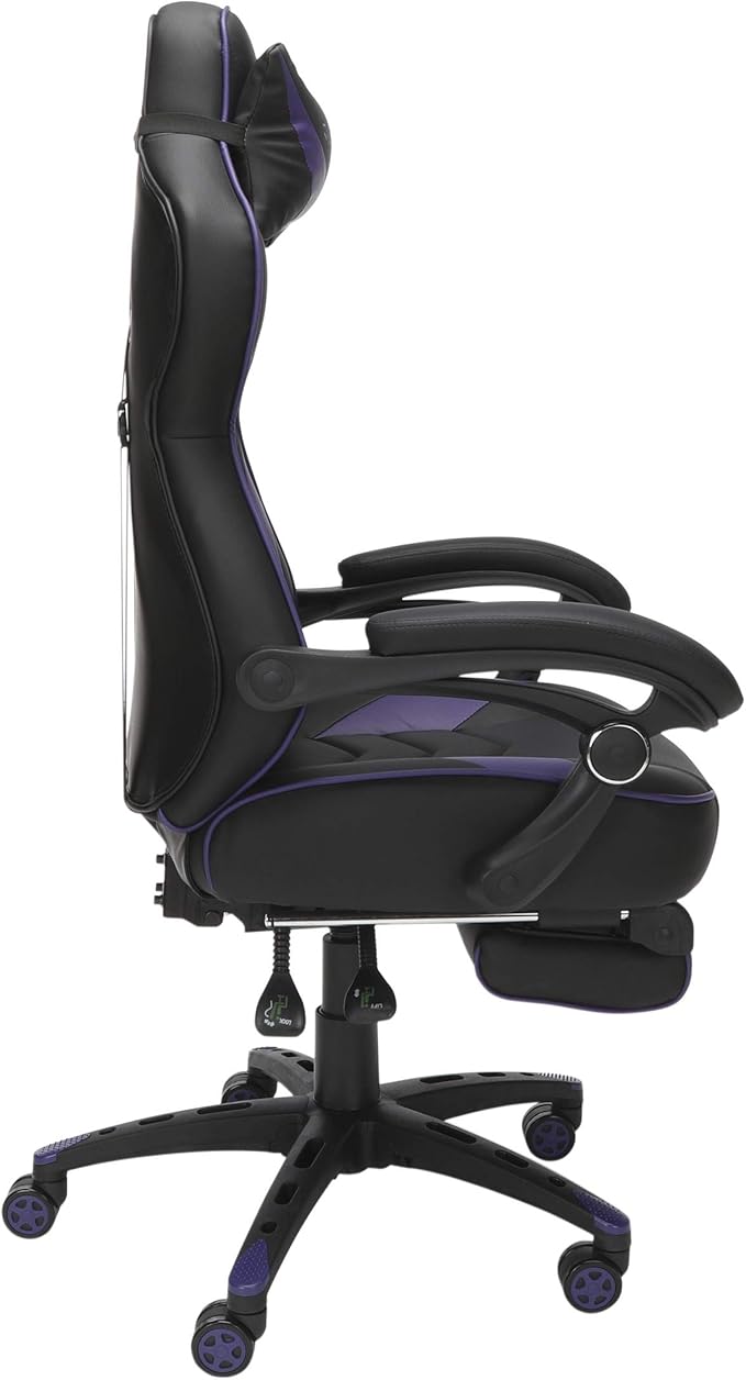 RESPAWN 110 Ergonomic Gaming Chair with Footrest Recliner - Racing Style High Back PC Computer Desk Office Chair - 360 Swivel Adjustable Lumbar Support Headrest Pillow Padded Armrests 2019 Purple