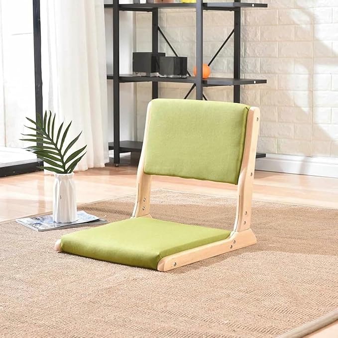 ELEFOCUS Legless Tatami Folding Chair Portable Floor Chair with Comfortable Cushion Backrest for Living Room Bedroom