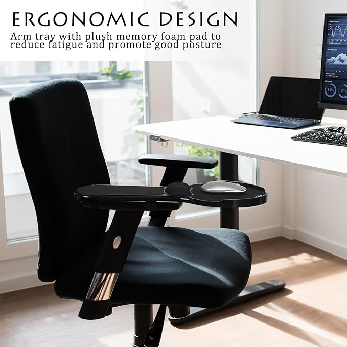 Ergonomic Arm Rest Mouse Pads for Chairs Upgrade Adjustable Chair arm Mouse pad Gaming Covers for Elbows and Forearms Pressure ReliefMouse pad Chair Attachment