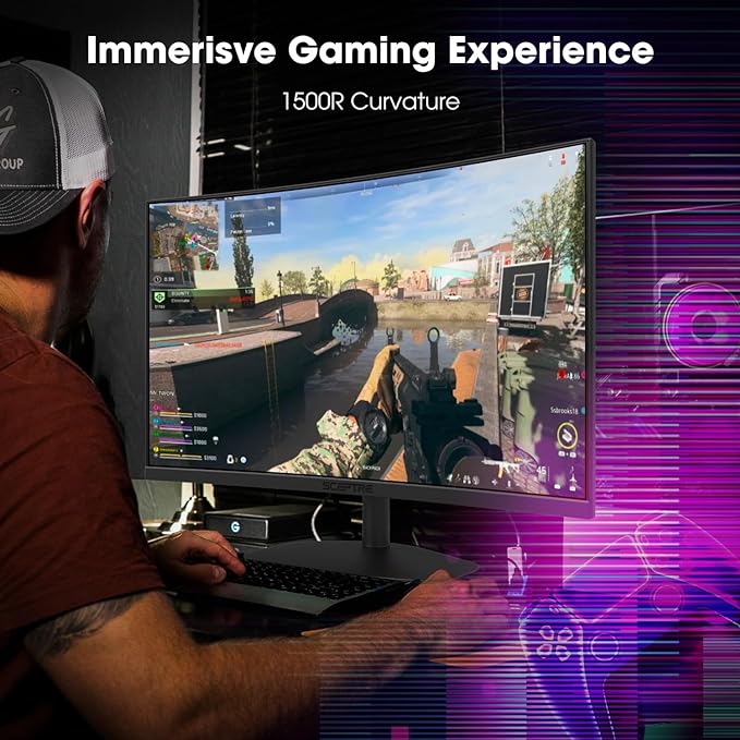 New! Sceptre Curved 27-inch Gaming Monitor 1500R 100Hz HDMI X2 DisplayPort 1ms 100% sRGB Build-in Speakers Machine Black 2026 (C275W-FW100T)