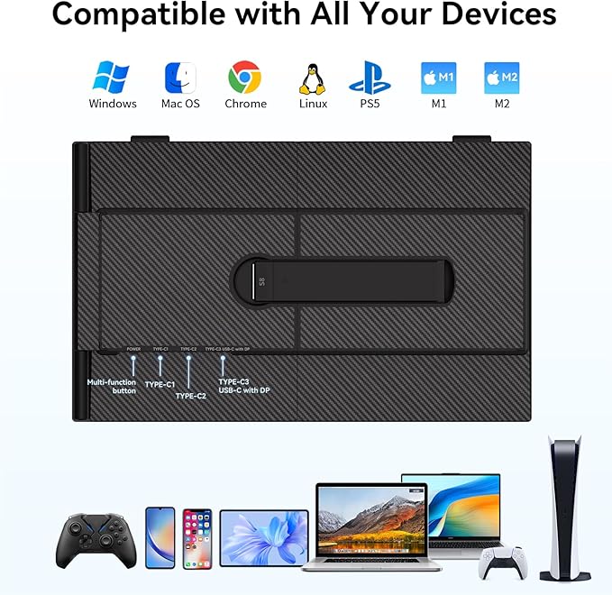 14 Laptop Screen Extender Ultra-Thin Ligthweight FHD 1080P IPS Laptop Monitor Extender Dual Screen Portable Monitor for Laptops 13-17.3 USB-C/HDMI Plug and Play for Windows/Mac/Android/PS5
