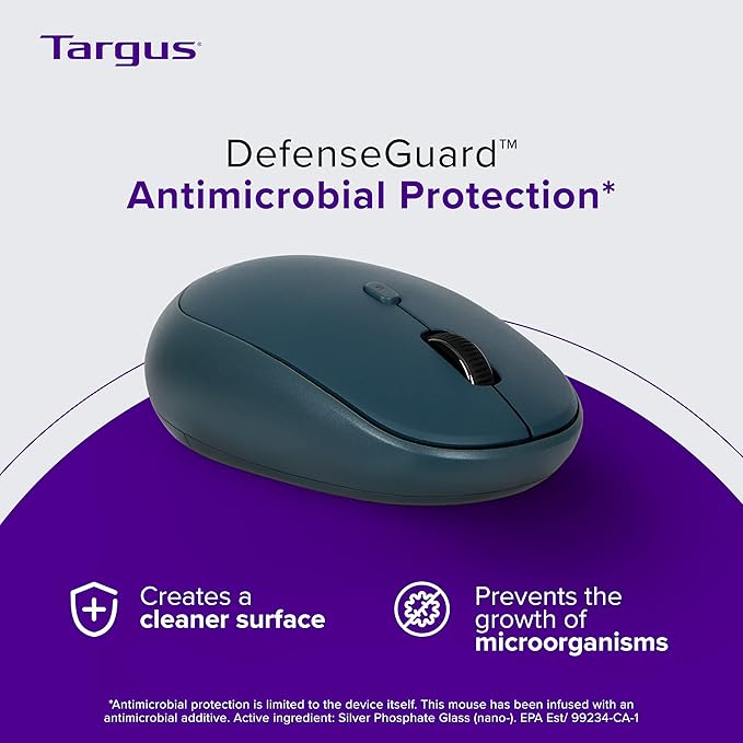 Targus Wireless Bluetooth Mouse for PC/Mac Multi-Device Connectivity Protection Laptop/Computer Mouse Blue (PMB58202GL)