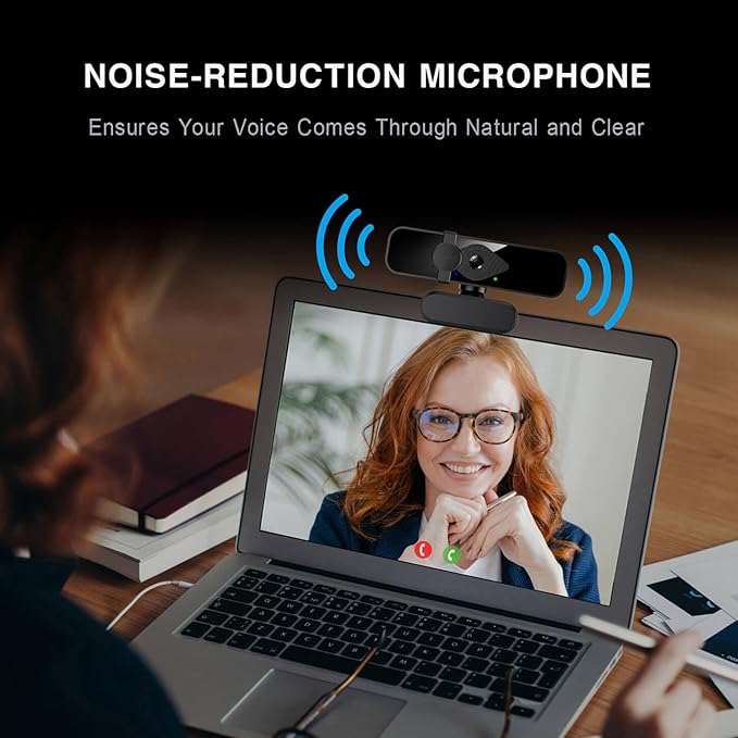 2K Ultra HD Webcam Computer Camera for PC Monitor Laptop Desktop - External Web Cameras with Microphone USB C Adapter Privacy Cover for Video Conferencing Streaming &amp Online Learning