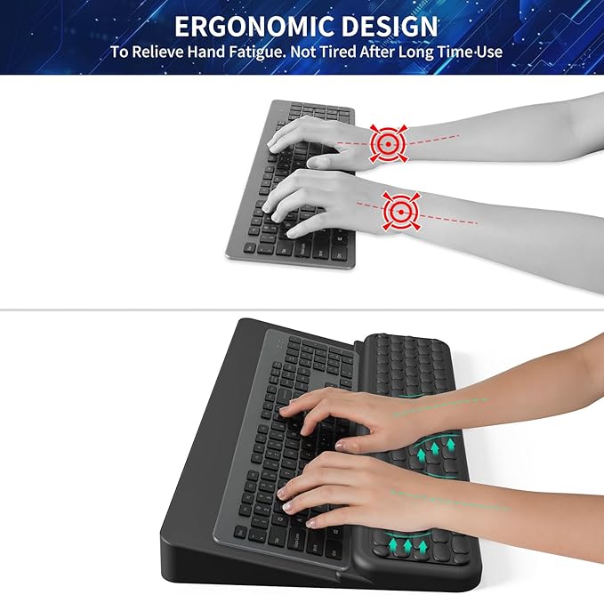 Wrist Rest for Computer Keyboard Keyboard Wrist Rest Ergonomic Keyboards Holder for Easy Typing Working Wrist Pad for Keyboards with Comfortable Wrist Rest for Keyboard Black