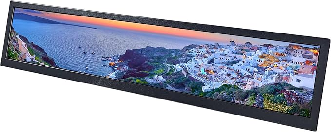 VSDISPLAY 19 Inch IPS Stretched Bar LCD Display 1920x360 Autoplay Monitor for Advertising Extra Display Gaming Cabinet Topper Monitor with USB Ports
