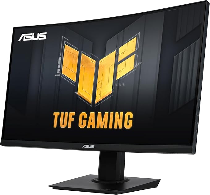 ASUS TUF Gaming 24” (23.6 inch viewable) Curved Monitor (VG24VQER) – FHD 180Hz 1ms DCI-P3 90% Extreme Low Motion Blur Sync FreeSync Shadow Boost Eye Care DisplayWidget Center 3yr Warranty