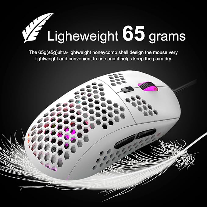 60% Gaming Keyboard and Mouse Combo Samll Mini RGB LED Backlight Mechanical Feeling and RGB 6400 DPI Honeycomb Optical MouseGaming Mouse pad for Gamers and Typists