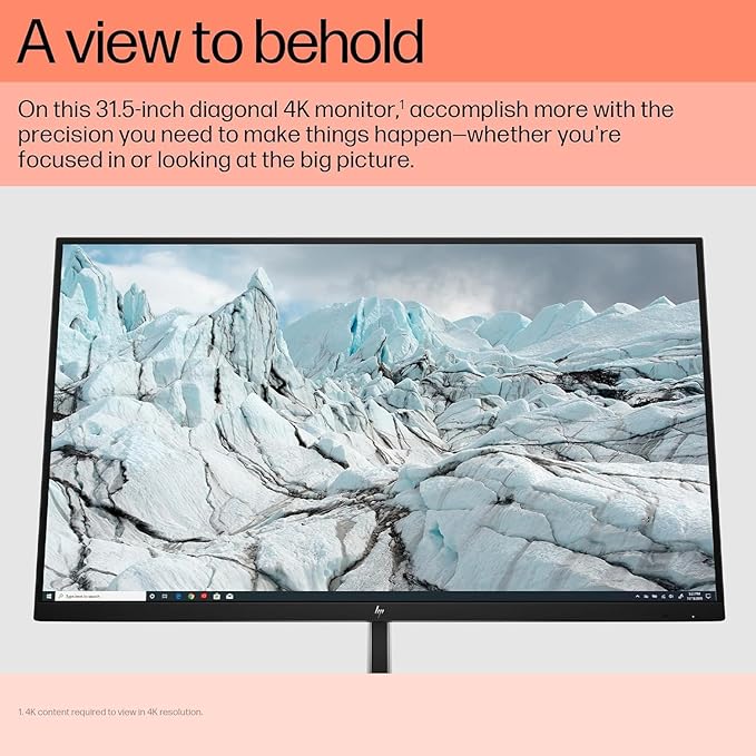 HP E32k G5 32 4K USB-C Monitor with 5ms Response Time Anti Glare Flicker Free VESA Mount (100mm) Displayport HDMI &amp Dockztorm USB Port Expander Black/Silver Color (6N4D6AA#ABA)