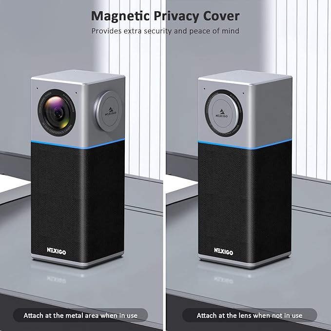 NexiGo N3000 4K Portable Video Conference Camera Zoom Certified AI Webcam with Speaker and Microphone Auto-Framing 4-Mic Array 48kHz Video Audio System for Zoom/Teams/Webex (Renewed)