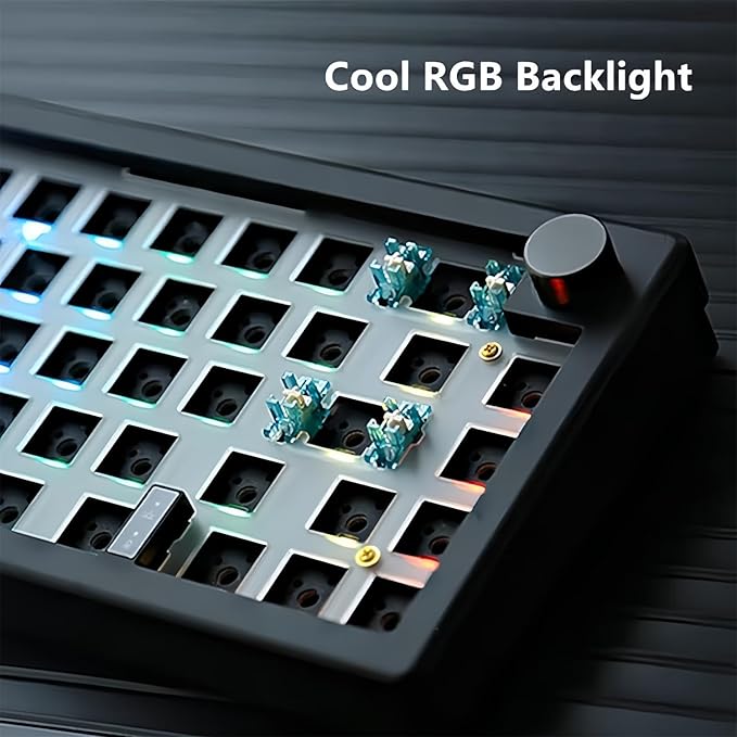 FKZ GMK67 Keyboard Kit65% Hot-Swappable BT5.0/2.4G/USB-C Tri-Mode Wireless Mechanical Keyboard PCB Mounting Plate Kit EVA Sound Insulation MatCustomized RGB Gaming DIY Kit