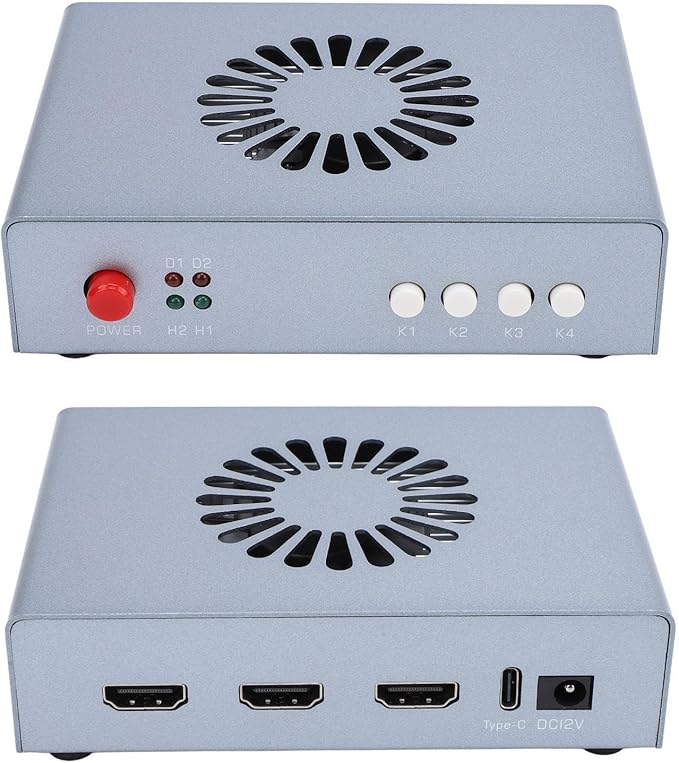 ASHATA HDMI Synthesizer DMA Hardware Adaptive 3840x2160 60Hz HDMI Fuser HDMI Combiner HDMI Overlayer Display Combiner Display Fuser Display Overlay 2 HDMI Input Overlayer (US)