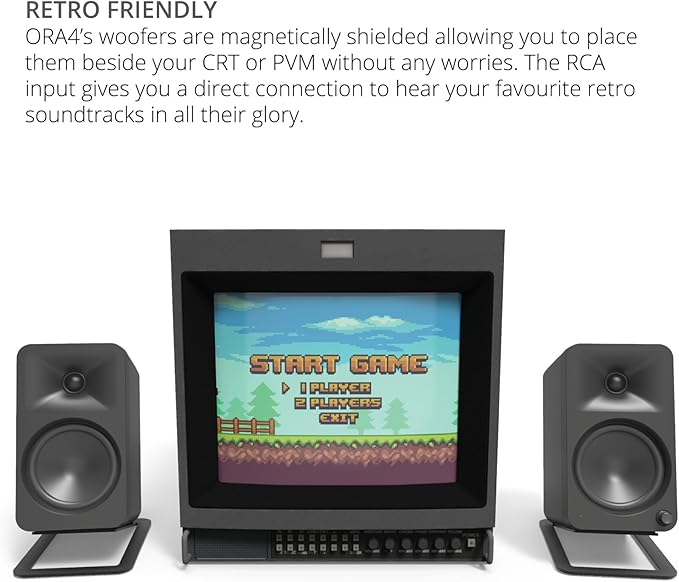 Kanto ORA4MB Pro Audio Bluetooth Desktop Speakers - Matte Black Pair with 3 Year Amber Protection Plan (2024)