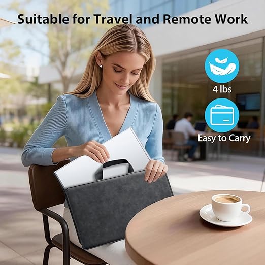 15.6'' Laptop Triple Screen Extender One Cable Connection 1080P FHD IPS Portable Dual Monitor with Speaker Ultra-Slim Travel Monitor for 13-17.3 Laptops Compatible with MacOS Windows Android