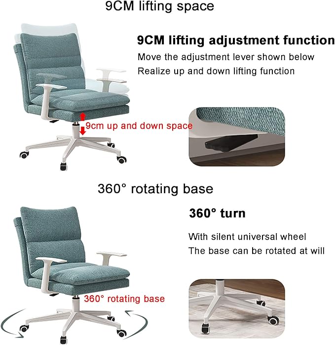 Office Chair Gaming Chair Computer Chair Ergonomic Computer Chair with Thick Padding BackrestExecutive Home Office ChairBig and Tall Upholstered Desk Chair Armrest Height Adjustable S